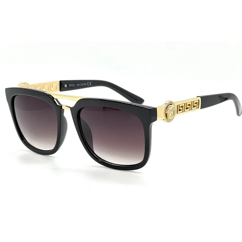 Stylish Sunglasses Luxury Outfit Celebrity Shades Women Style Gold Top Bar Gafas